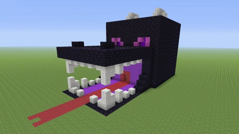 Dragon Ender head in minecraft