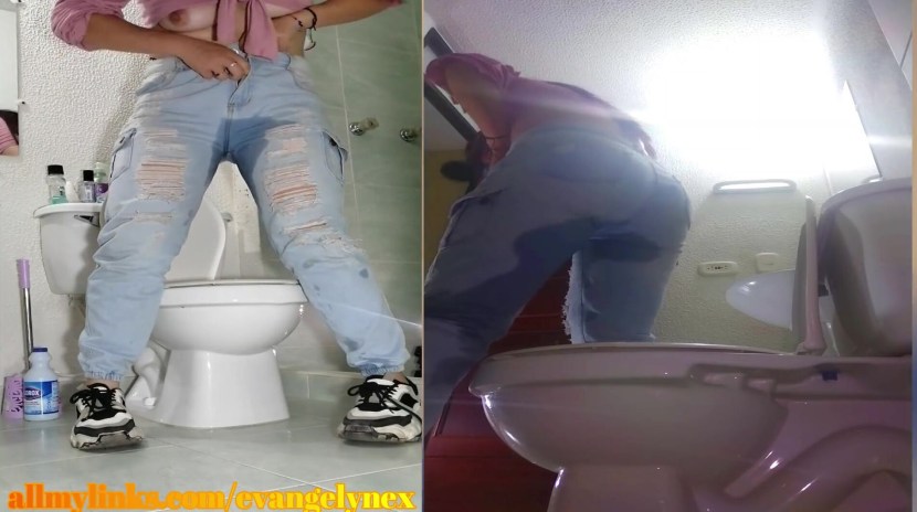 "Woman Pooping in Toilet and Masturbation Filthy Anal"