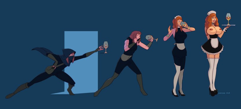 3D Futanari with a huge member