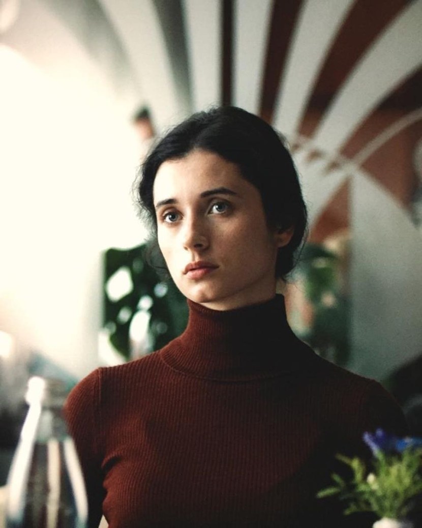 Olga Lerman in underwear from the stage of the series