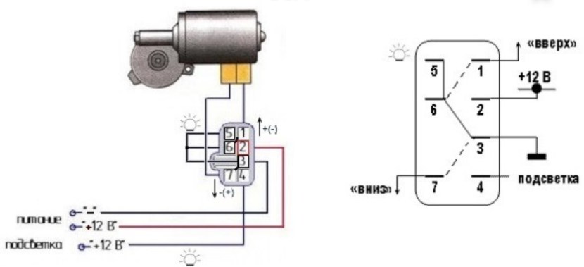 Connection diagram of the VAZ 2109 windows button