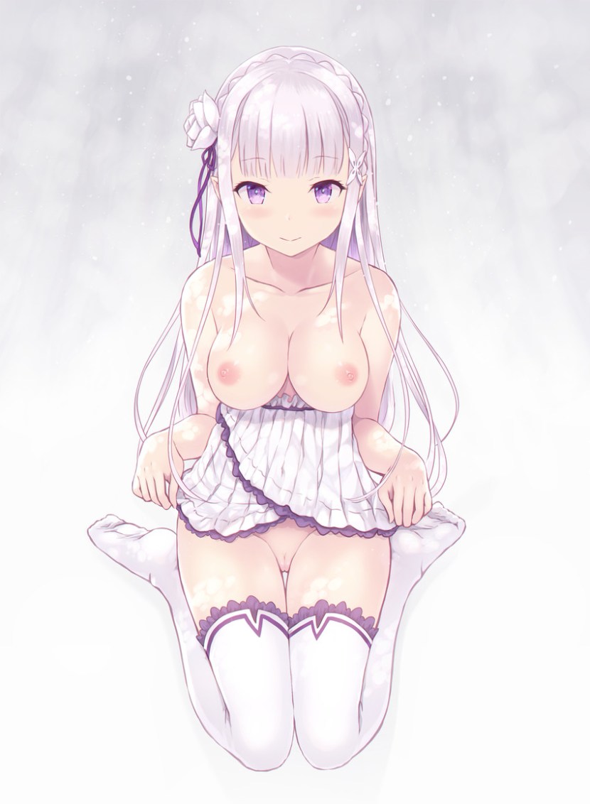 Emilia anime re zero naked