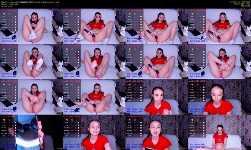 Miss Vikki with pigtails squirt