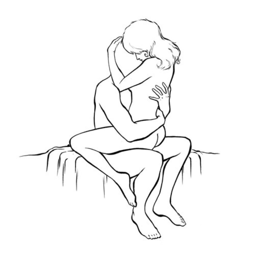 Unusual poses for oral caresses