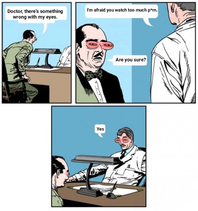 The character is in the future