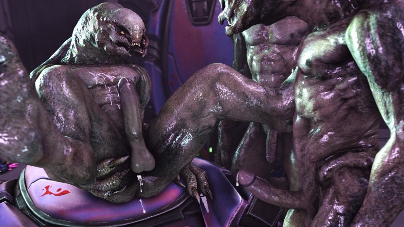 Hentai Ksenomorph Queen SFM Halo Sangheili Facesitting