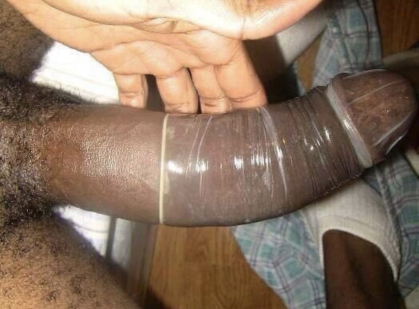 Black dick in condom