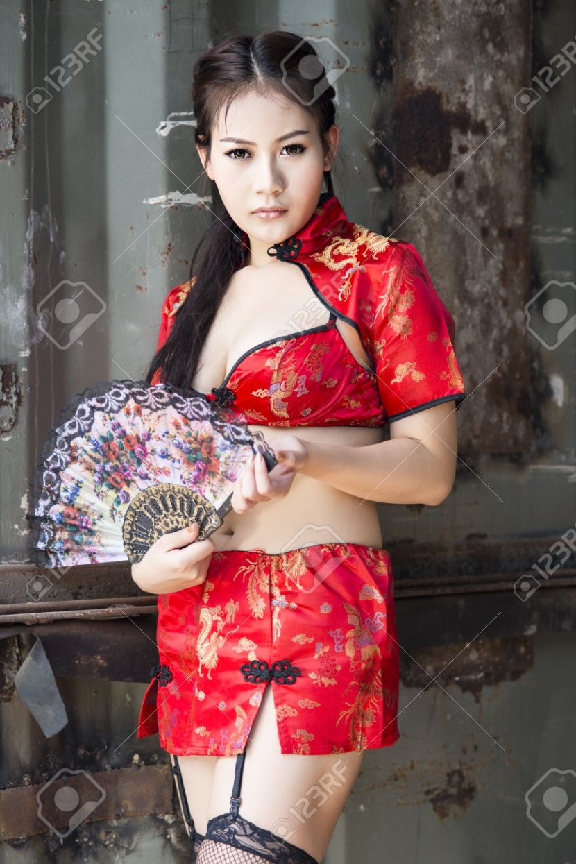 Chinese dress with a neckline