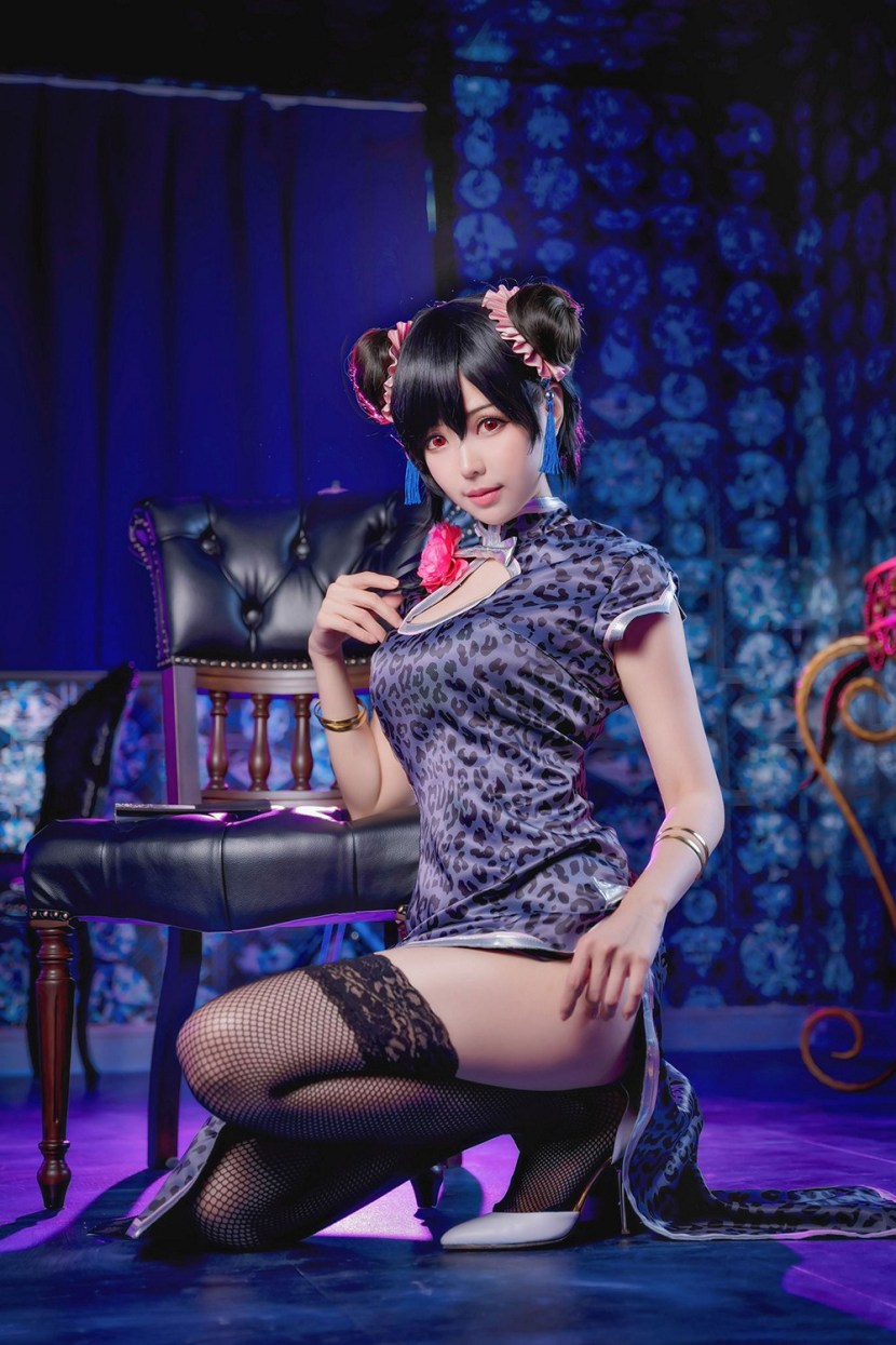 Aria Giovanni in a red dress