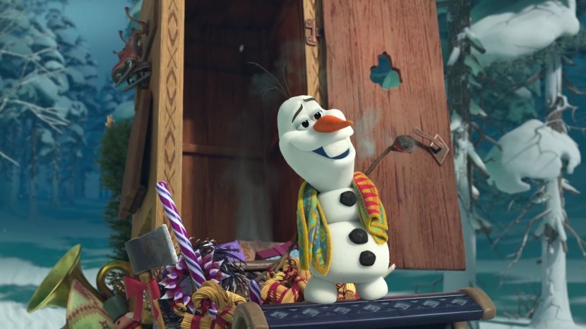 Elsa and Anna Snowman Cartoon