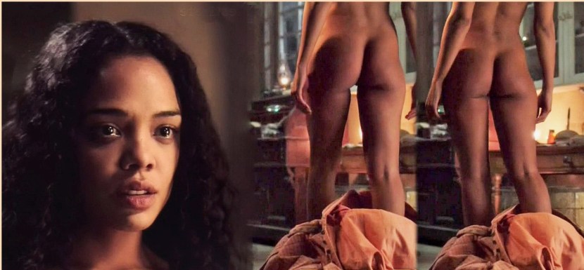 Luggling naked Tessa Thompson