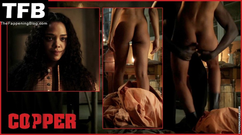 Luggling naked Tessa Thompson