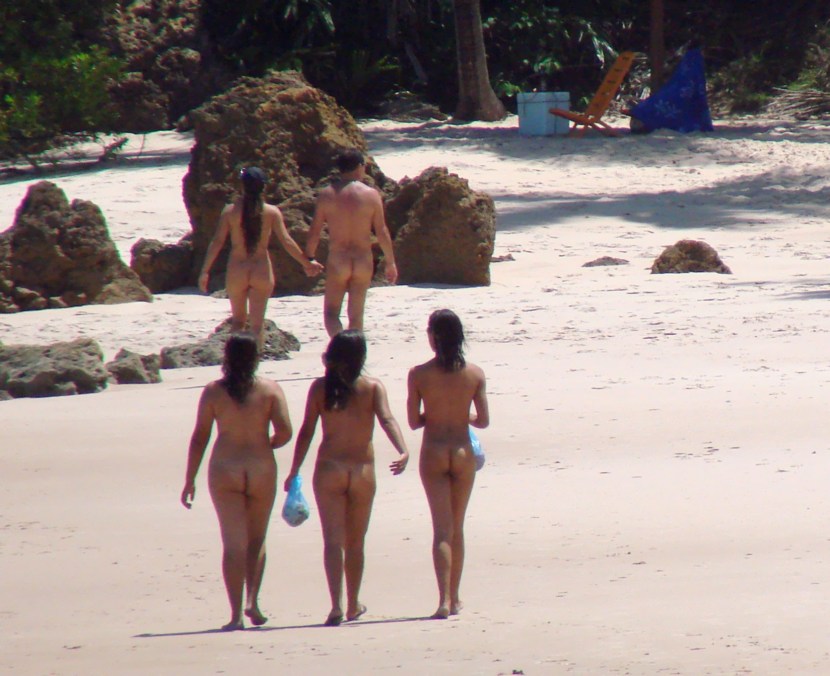Brazilian butt on the beach naked