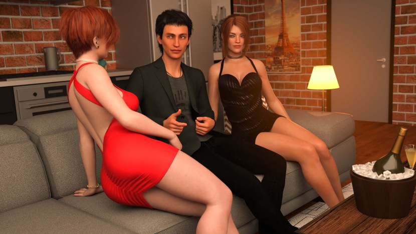 Beautiful girls of the guitarist