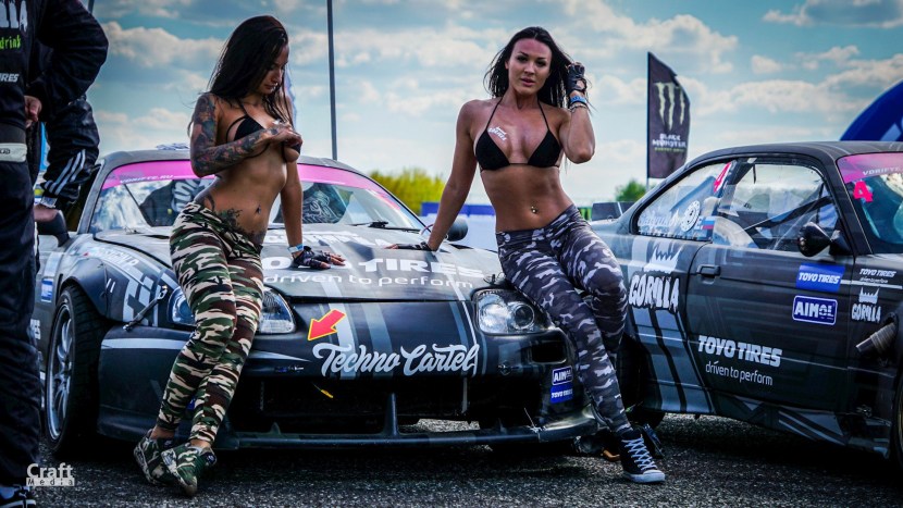 Naked wet fashion models