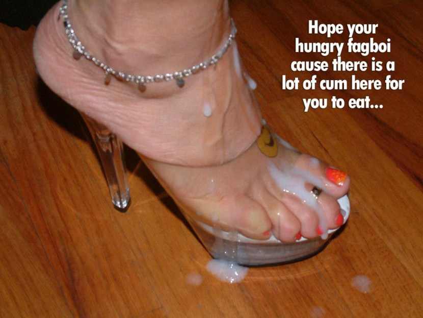 Cum on the legs of sandals