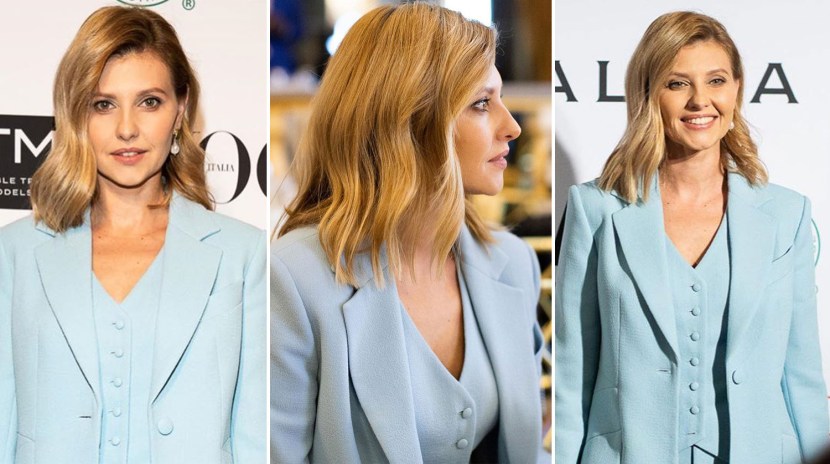 Zelensky's wife in a vest