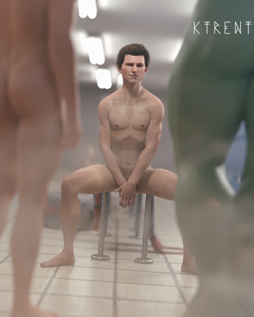 Naked Tom Holland and Chris Evans