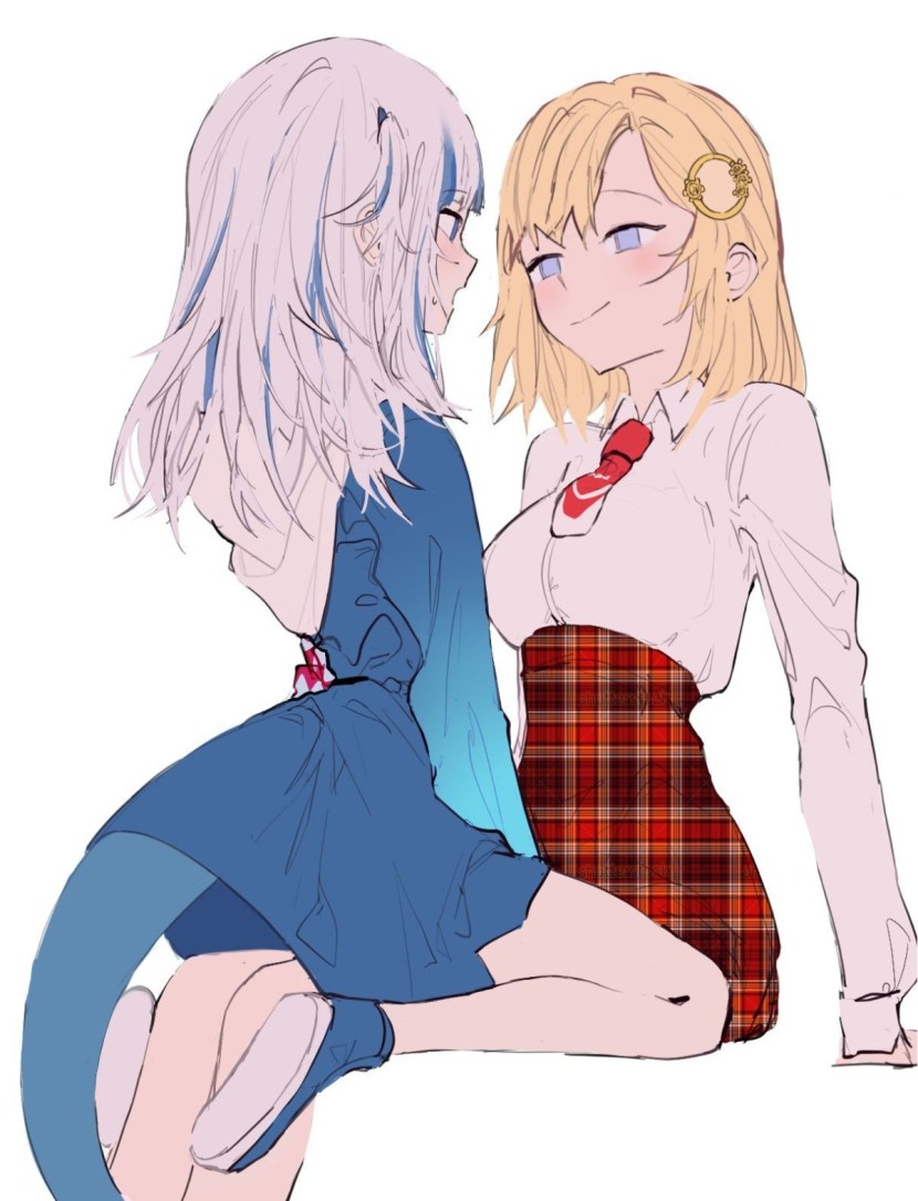 Hololive Amelia Watson and Gura