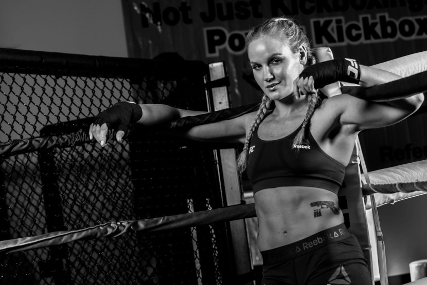 Valentina Shevchenko in a dress