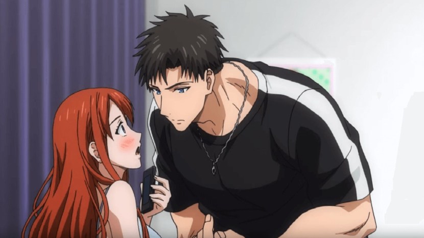 Anime girl in front of the mirror