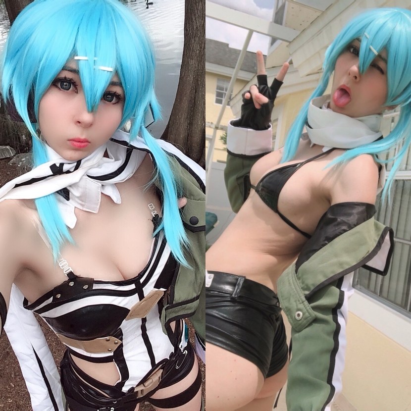 Naked Sinon Cosplay Hentai