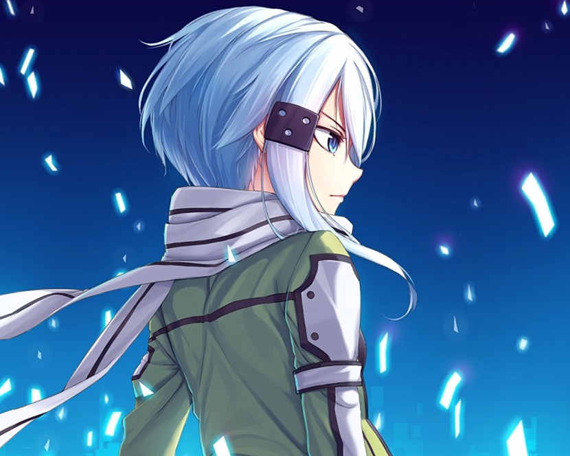 Sinon cosplay in a swimsuit