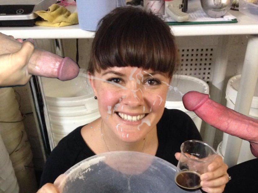 Husband cum on fruit photo