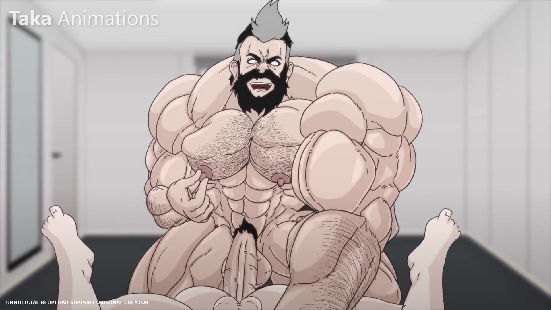 The intense focus of Taka in his intimate act