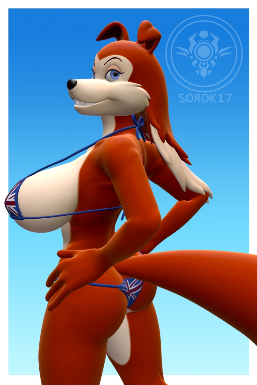 3D (Artwork) Animatronics Big_breasts Breasts Canine Foua