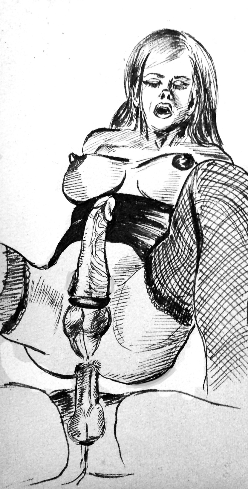 Erotic trance drawings with a pencil