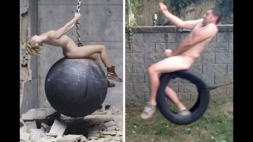 Miley Cyrus Wrecking Ball Naked GIF Nude