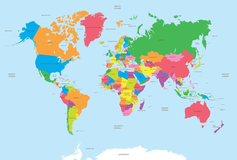 The political map of the world
